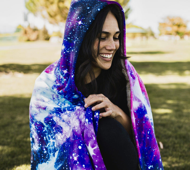 Galaxy 2.0 Black Sherpa Hooded Blanket Hooded Blanket Electro Threads