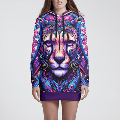 Spirit Cheetah Womens Hoodie Dress Electro Threads
