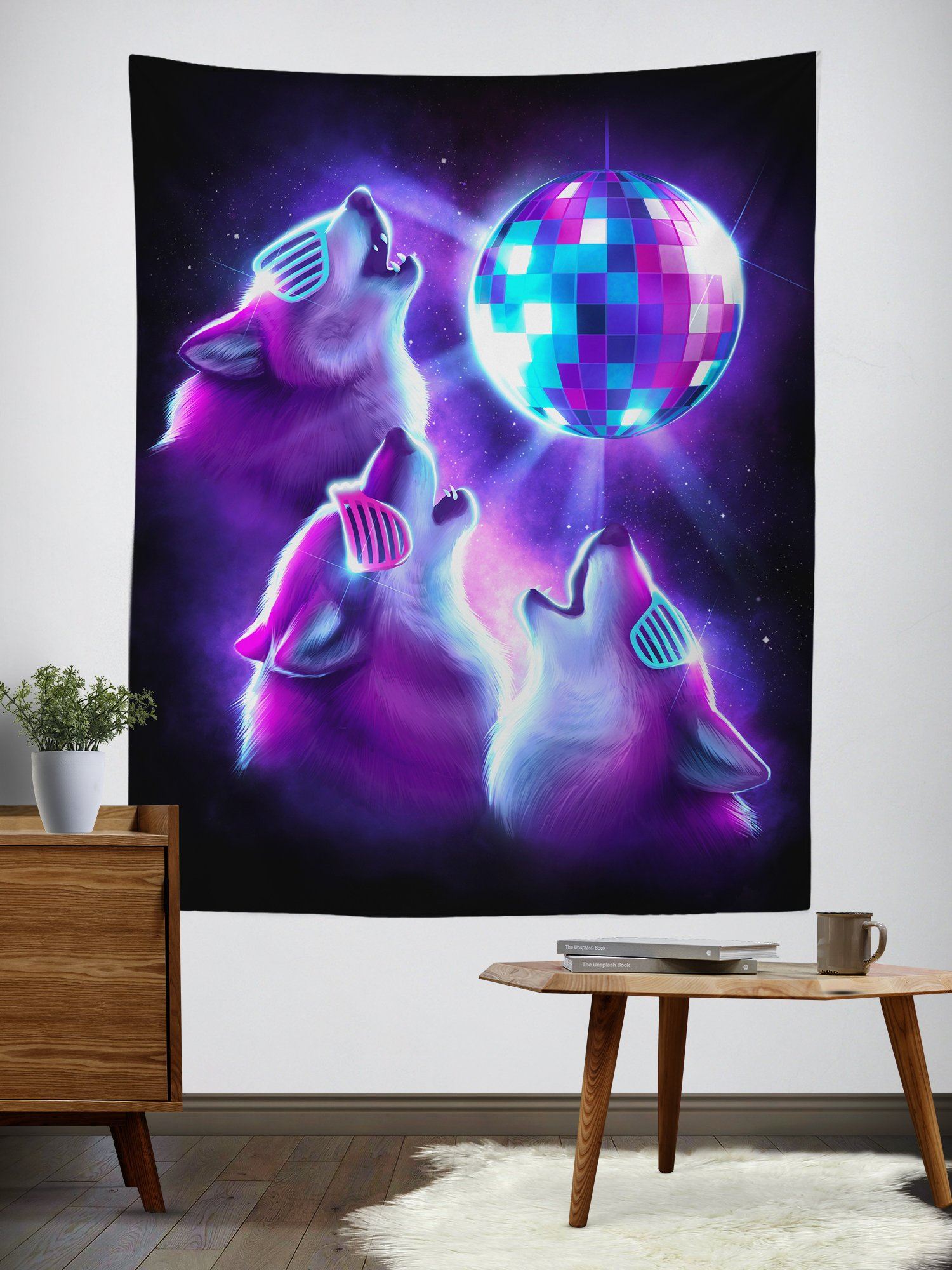 3 Wolf Disco Tapestry Tapestry Electro Threads 