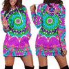 Color Blocks Mandala Hooded Dress Hoodie Dress T6