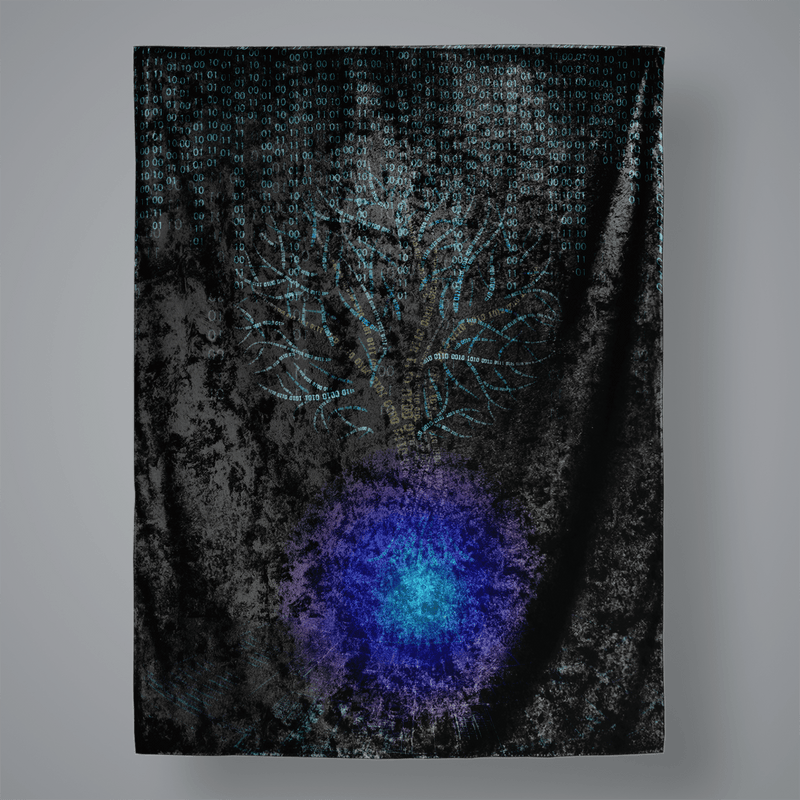 Digitree Velvet Tapestry Tapestry Electro Threads LARGE 60" x 80" 