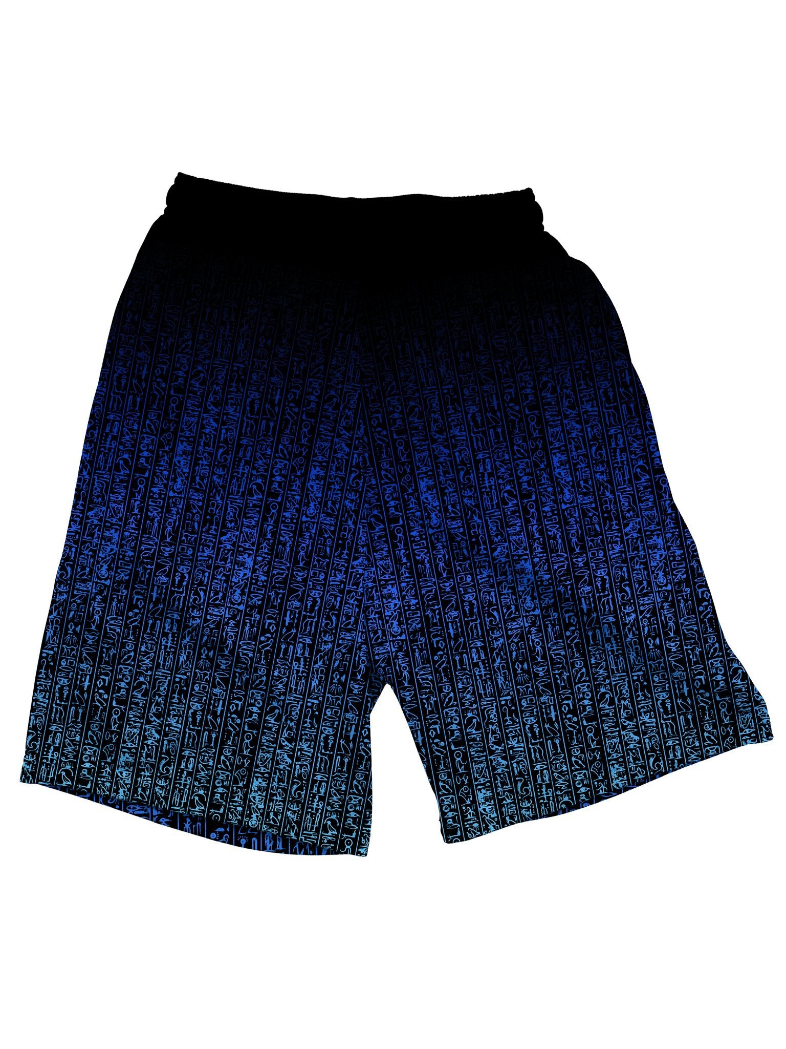 Egyptian Glyphs (Blue) Shorts Mens Shorts Electro Threads 