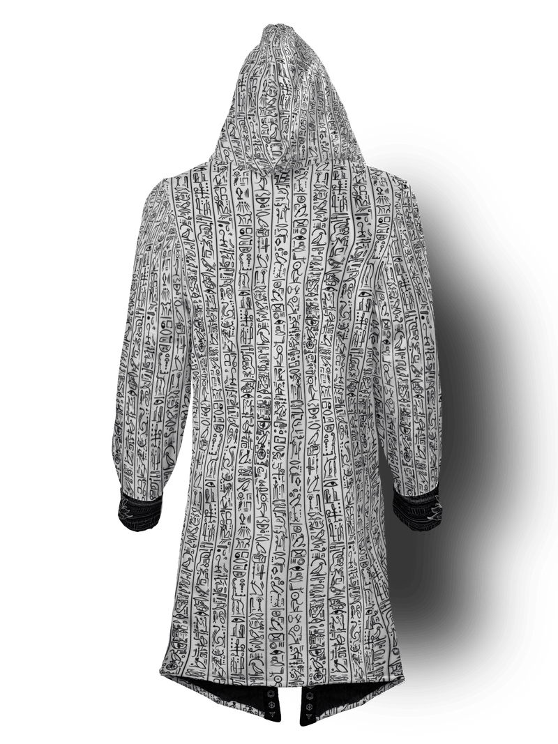 Egyptian Glyphs (White) Cyber Cloak Cyber Cloak Electro Threads Long Sleeve-No Bag XX-Small Black Sherpa