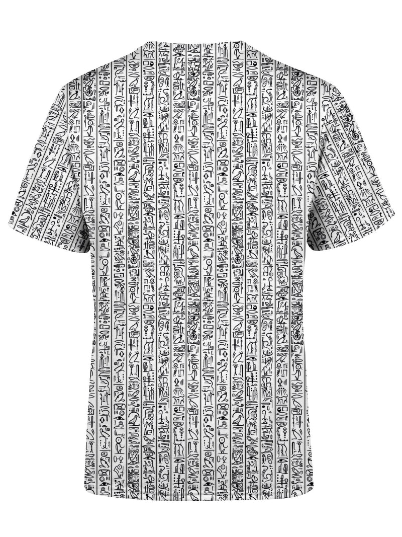 Egyptian Glyphs (White) Unisex Crew T-Shirts Electro Threads 