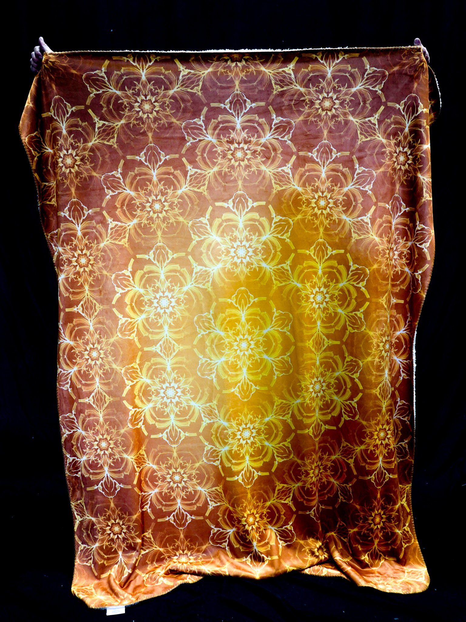 Golden Lotus Mandala Blanket Blanket Electro Threads 