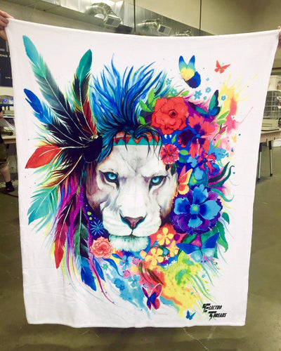 King of Lions Premium Sherpa Blanket Blanket Electro Threads