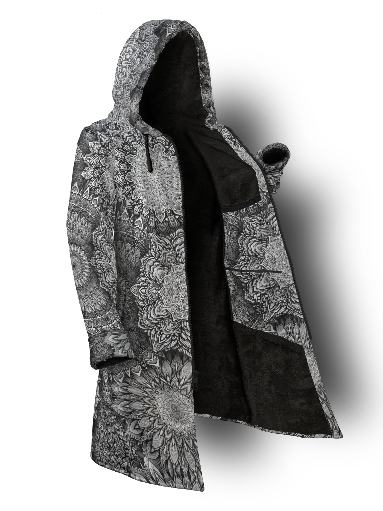 Mandala Bloom V2 Cyber Cloak Cyber Cloak Yantrart Long Sleeve-No Bag XX-Small Black Sherpa