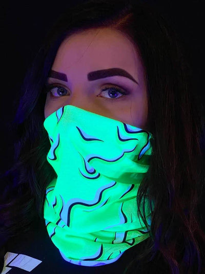 Neon Drip Gaitor Face Masks Electro Threads Neon Green