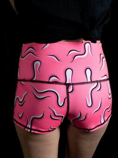 Neon Drippy (Pink) Yoga Shorts Yoga Shorts Mother Grime