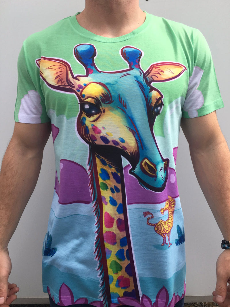 Neon Giraffe Unisex Crew T-Shirts T6 