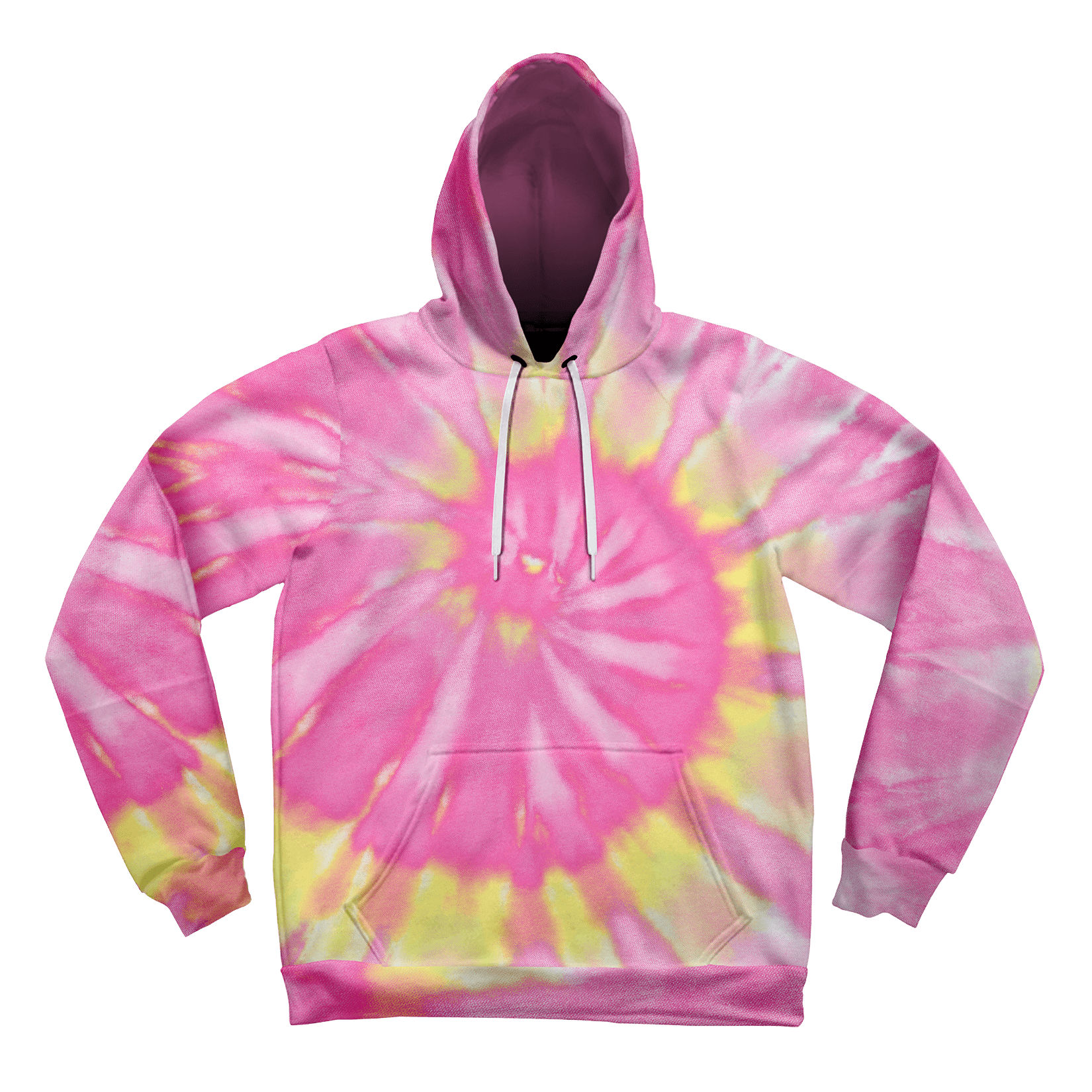 Neon Pink Tie-Dye Unisex Hoodie Pullover Hoodies Electro Threads 
