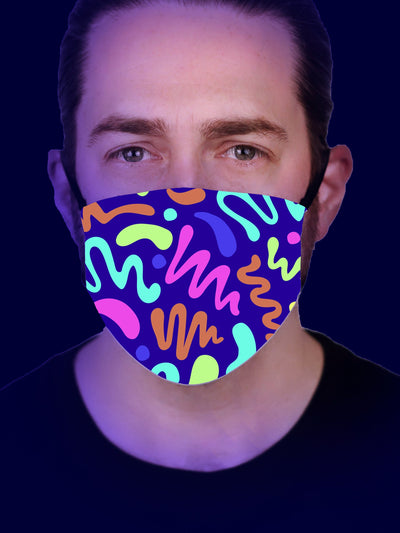 Neon Squiggles Face Mask Electro Threads