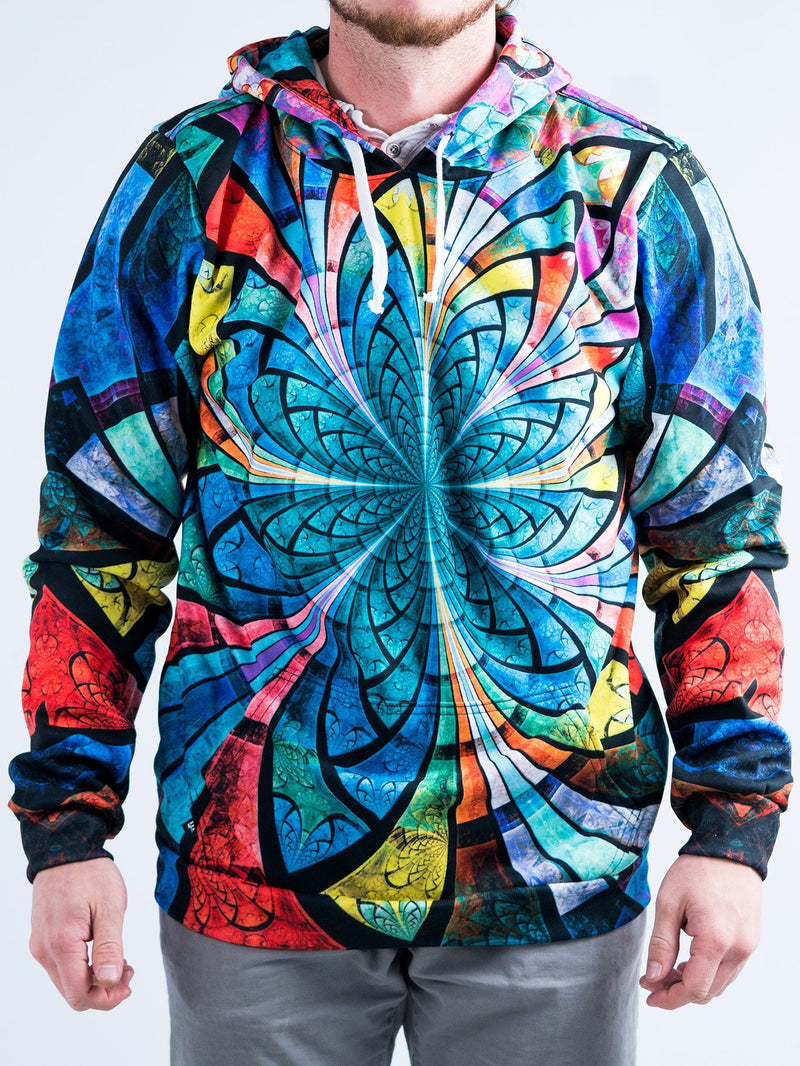 Optical Stained Glass Unisex Hoodie Pullover Hoodies T6 XS Green Pullover Hoodie