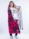 Pink Mandala Hooded Blanket Hooded Blanket Electro Threads Adult 60"X80" MICRO FLEECE