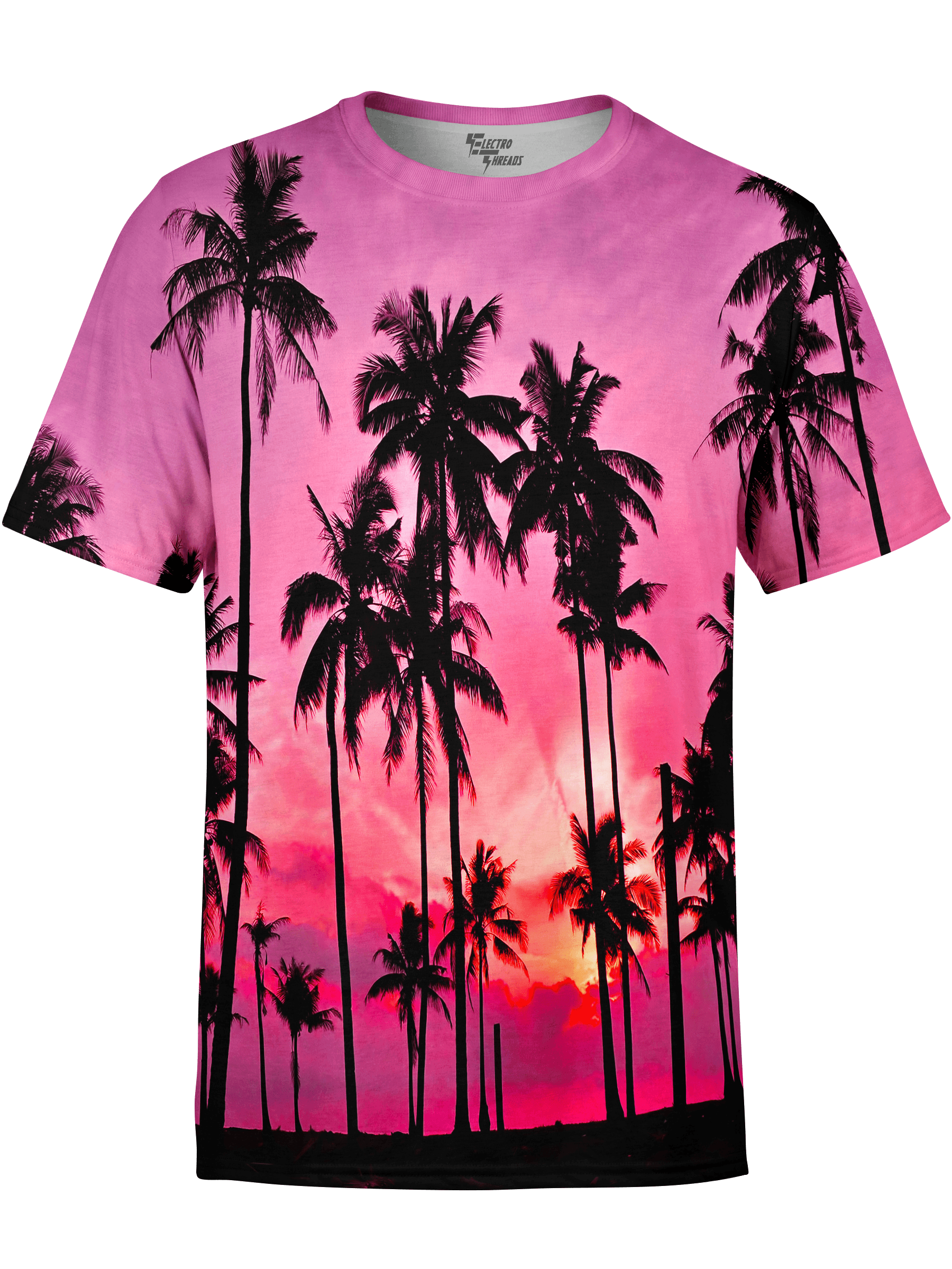 Pink Sunset Unisex Crew T-Shirts T6 XS Pink 