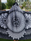 Platonic Mandala Black Hooded Blanket Hooded Blanket Electro Threads