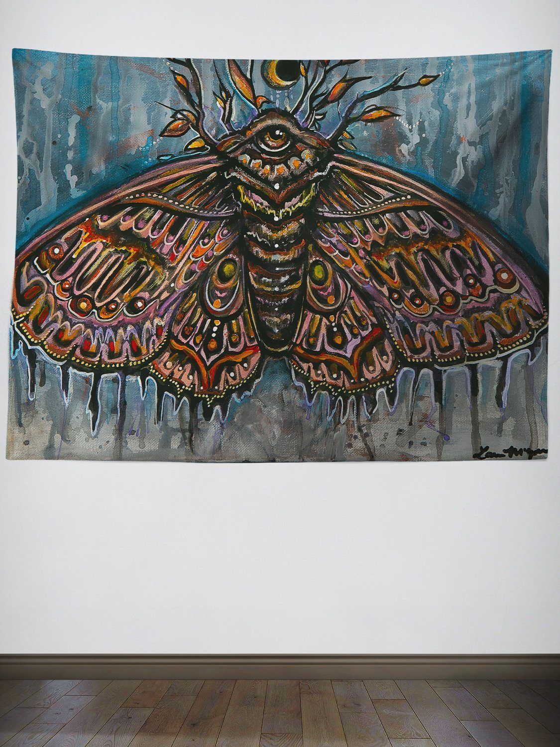 Third Eye Moth Tapestry Tapestry Electro Threads 