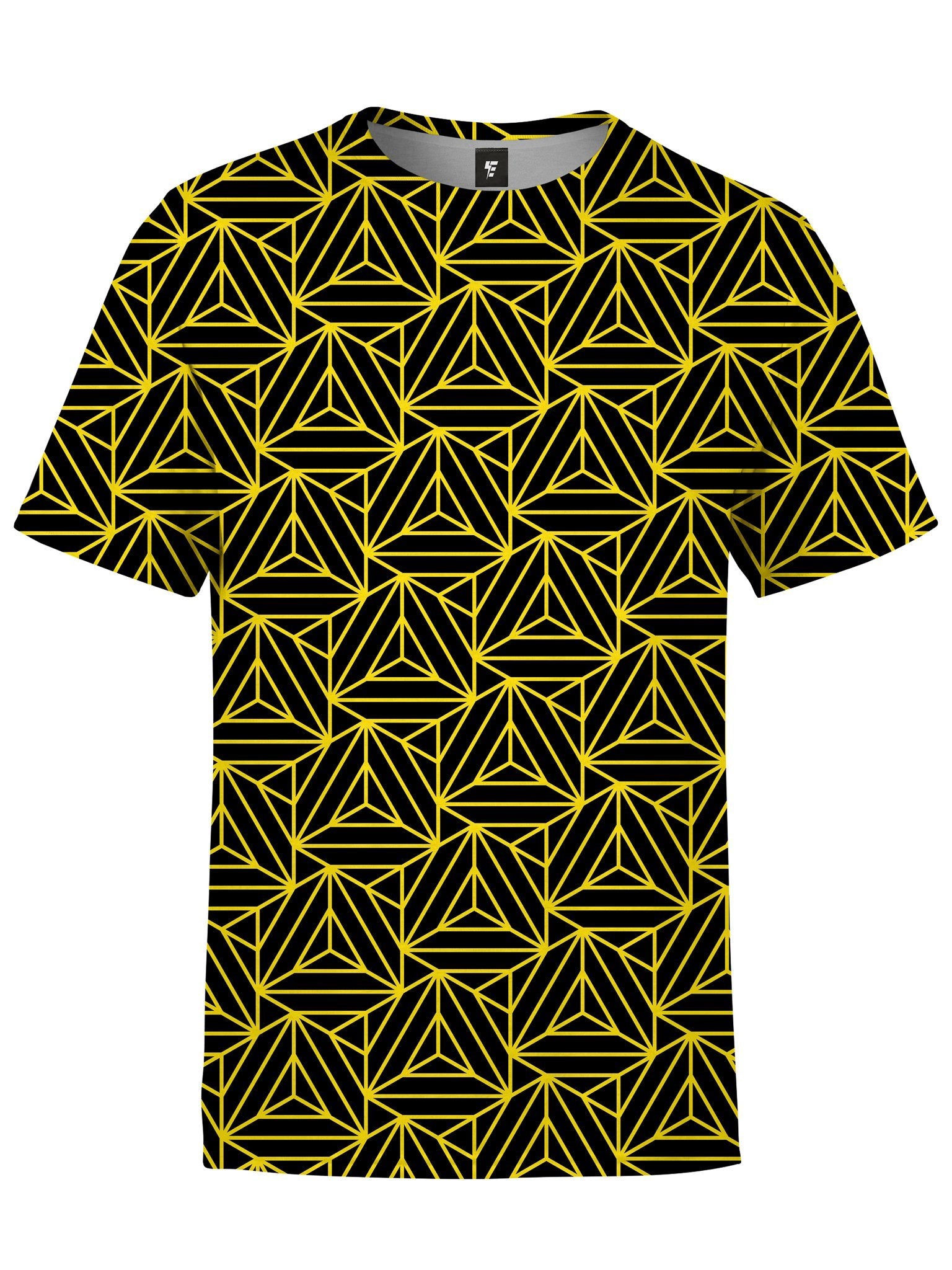 Trinity Vortex (Yellow) Unisex Crew T-Shirts Electro Threads 
