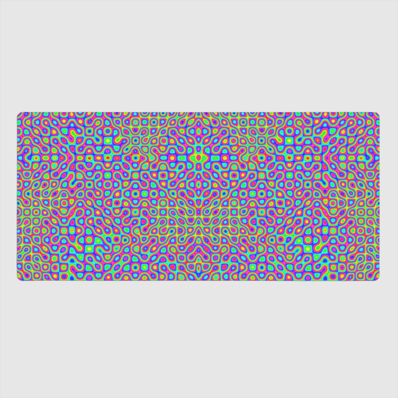 NEON ACID MAZE v6 Desk Mat