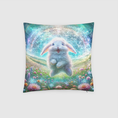 BOUNTIFUL BUNNY Crushed Velvet Throw Pillow