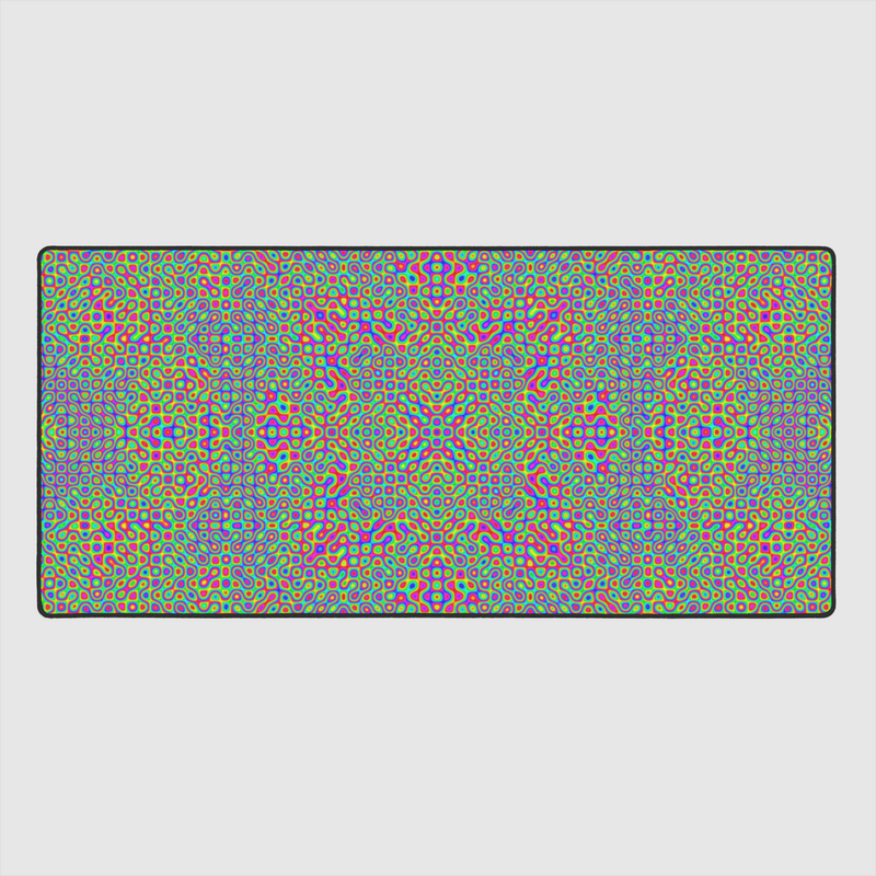 NEON ACID MAZE v5 Desk Mat