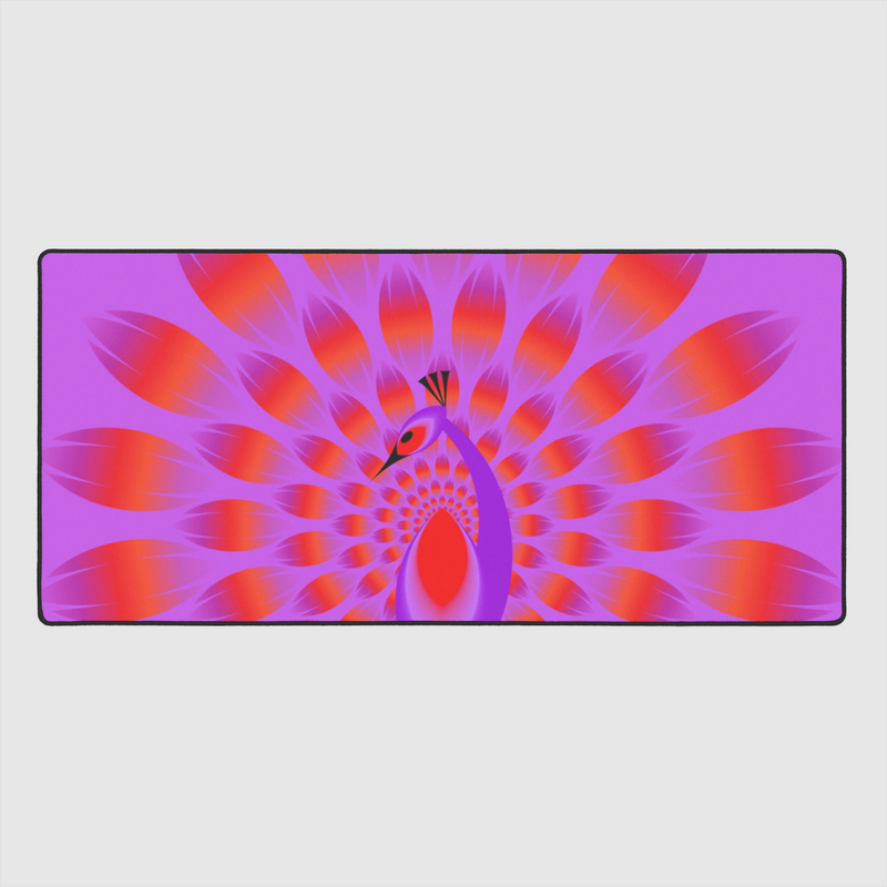 Optical Peacock Large Desk Mat