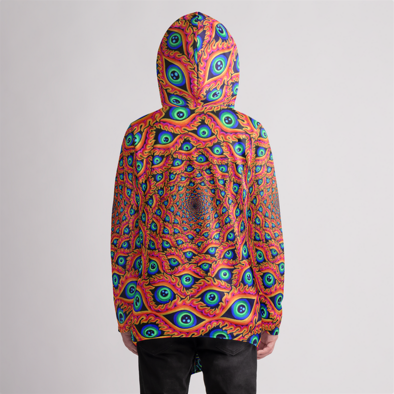 NEON EVERYTHING IS CONNECTED Half-Zip Hooded Cloak