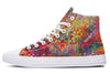 Blottered Grid High Top Shoes