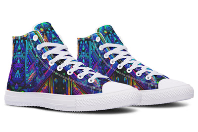 Cyber Cyan High Top Shoes