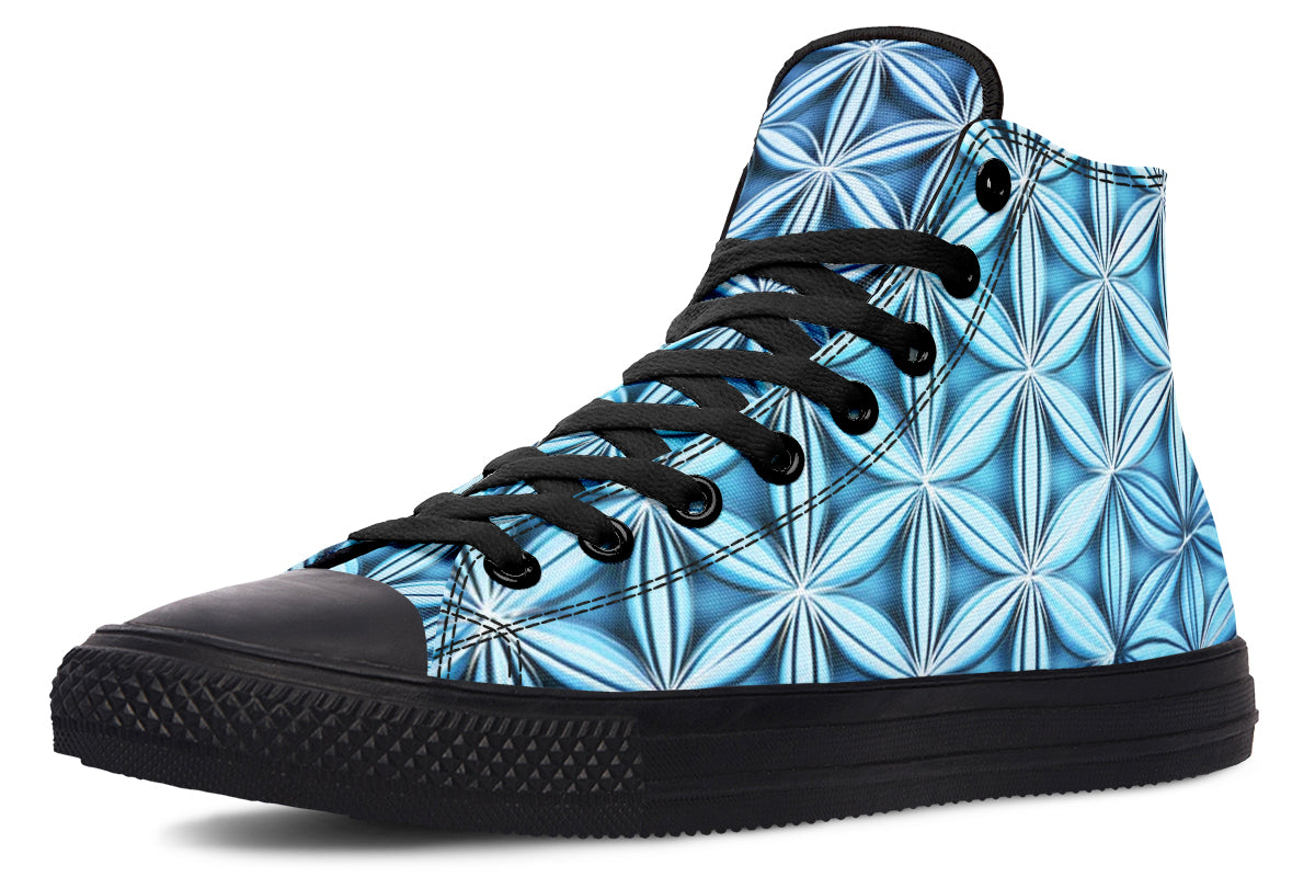 Flower Life Igloo Blue High Top Shoes