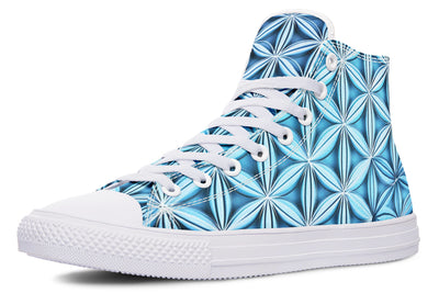 Flower Life Igloo Blue High Top Shoes