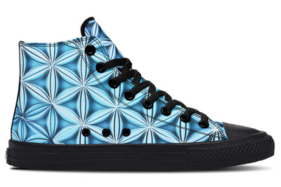 Flower Life Igloo Blue High Top Shoes