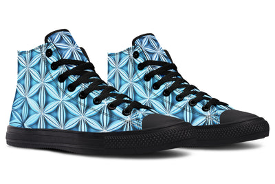 Flower Life Igloo Blue High Top Shoes