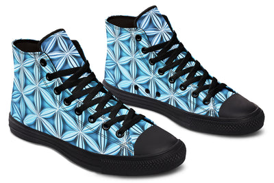 Flower Life Igloo Blue High Top Shoes