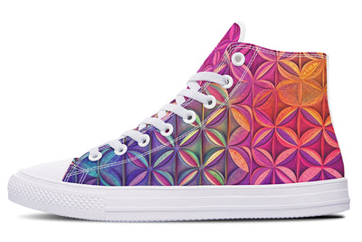 Flower Life Magenta High Top Shoes