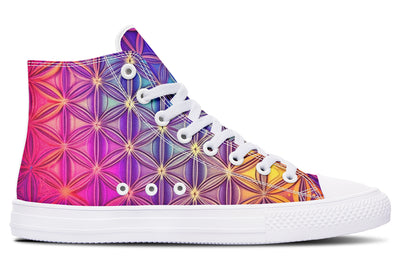 Flower Life Purp High Top Shoes