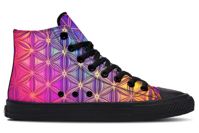 Flower Life Purp High Top Shoes