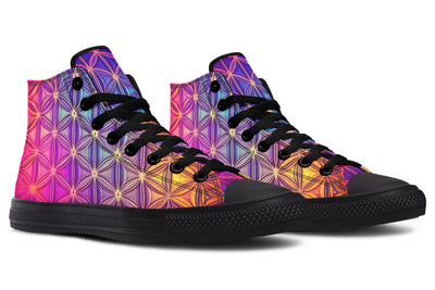 Flower Life Purp High Top Shoes