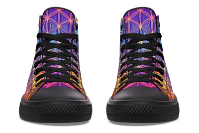 Flower Life Purp High Top Shoes