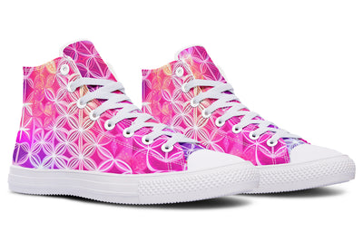 Flower Life Pink Sherbert High Top Shoes