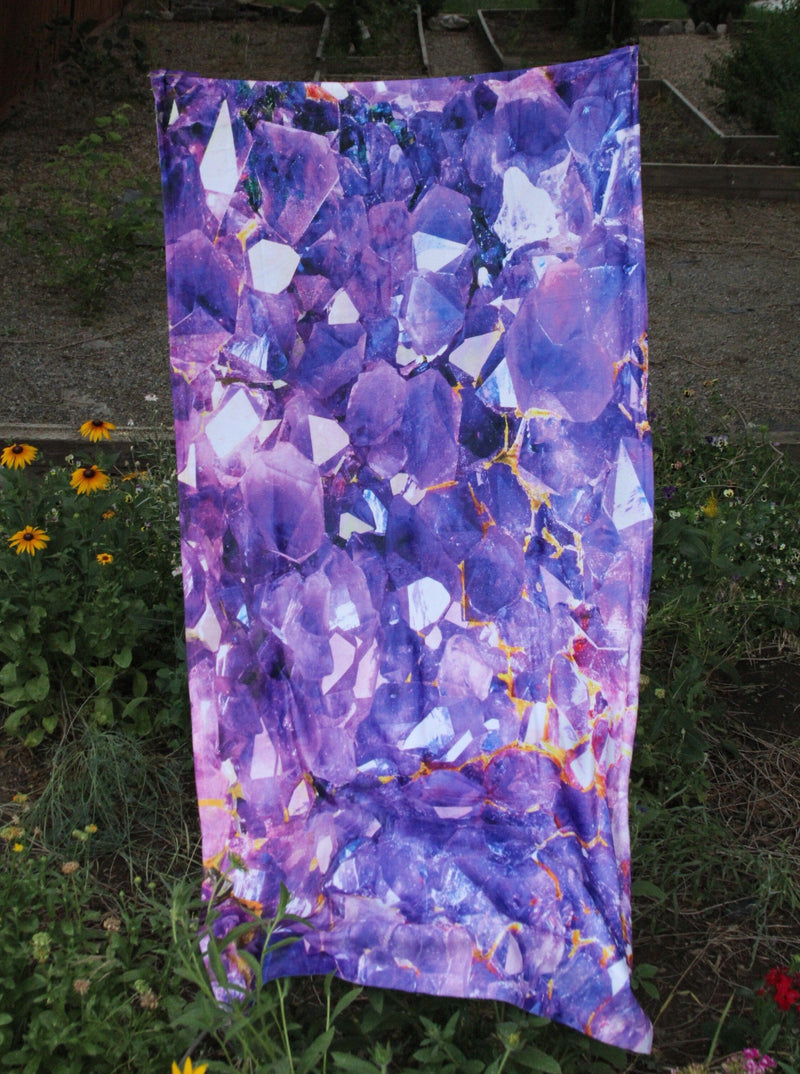 Amethyst Aura Beach Throw Towel Electro Threads 