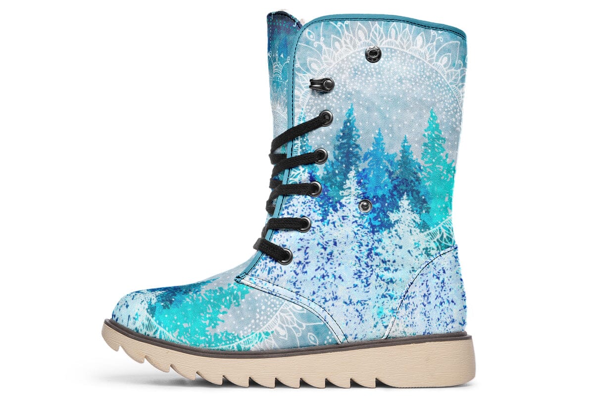 Among The Pines Mandala Moon Boots Polarboots Electro Threads Women's Moon Boots Cream White Sole US 4.5 / EU35