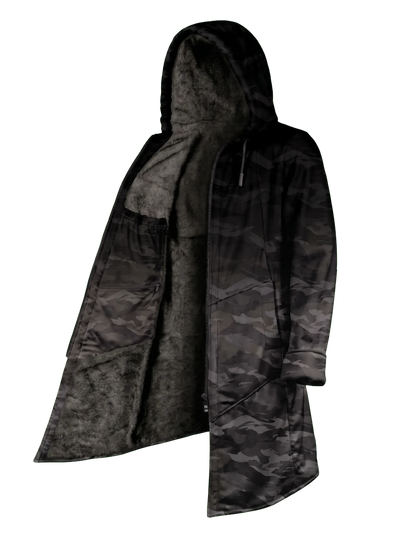 Black Camo Ombré Cyber Cloak Hooded pullover Electro Threads Long Sleeve XXS Black Sherpa