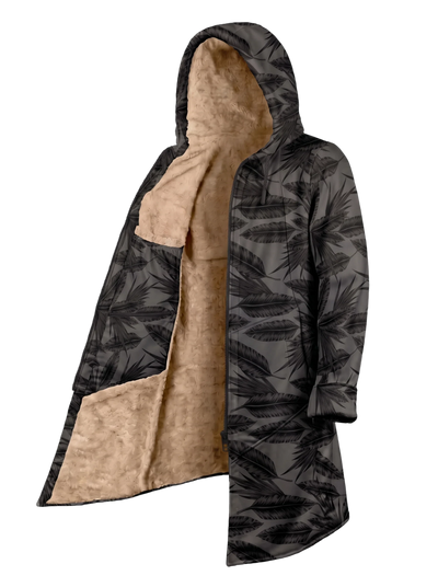Black Palm Cyber Cloak Hooded pullover Electro Threads Long Sleeve XXS Tan Sherpa