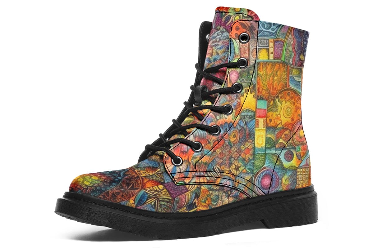 Blotter Patch Art Combat Boots Boots Electro Threads 