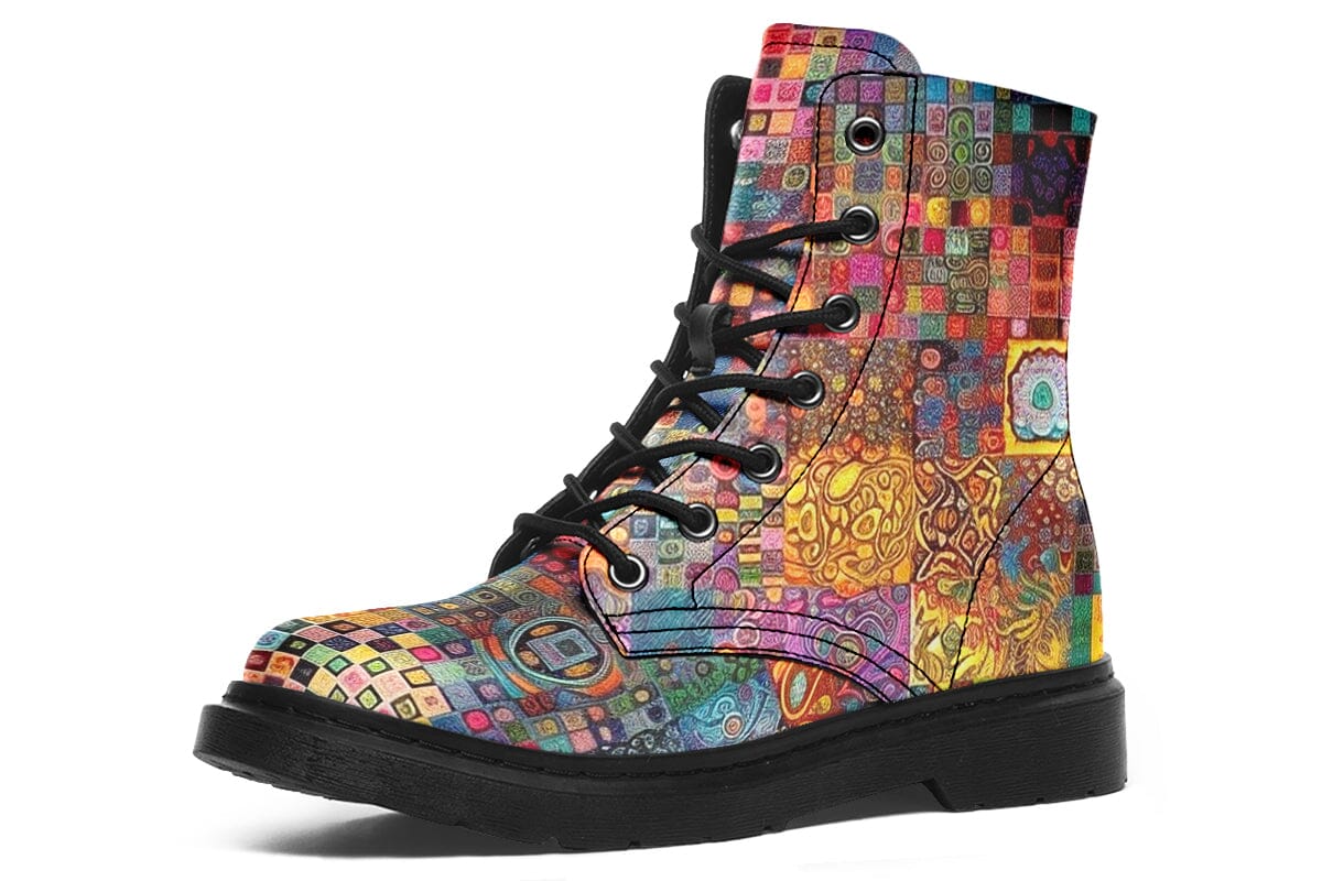 Blotter Patch Fuzz Combat Boots Boots Electro Threads 