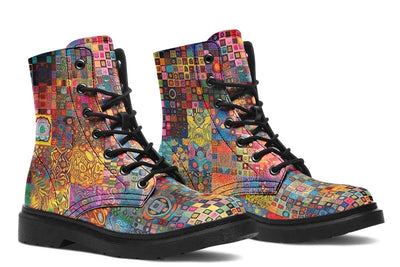 Blotter Patch Fuzz Combat Boots Boots Electro Threads