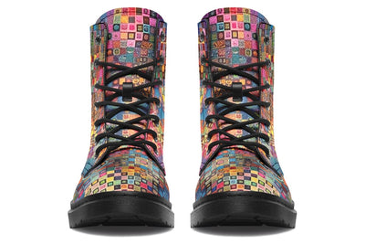 Blotter Patch Fuzz Combat Boots Boots Electro Threads