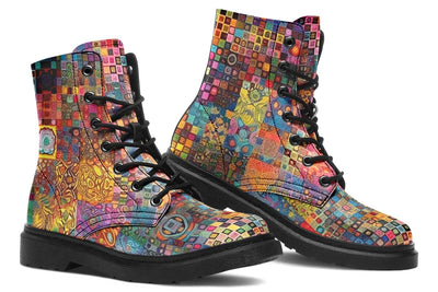 Blotter Patch Fuzz Combat Boots Boots Electro Threads