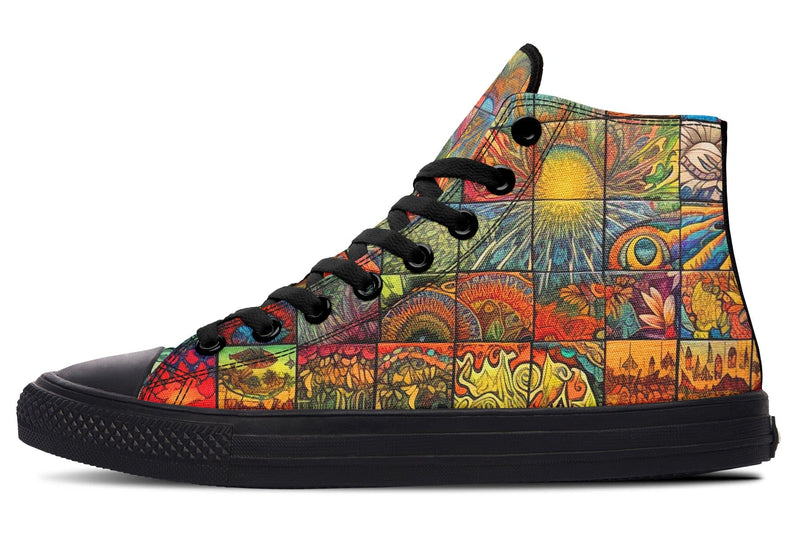 Blotter Patch Fuzz High Top Shoes Hightops Electro Threads 